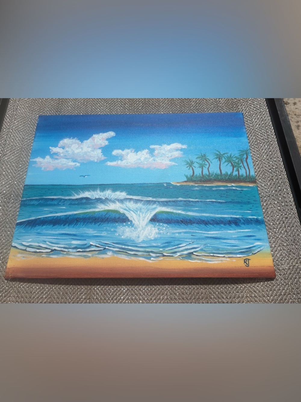 12x16 Tropical Beach Ocean Wave Canvas Painting